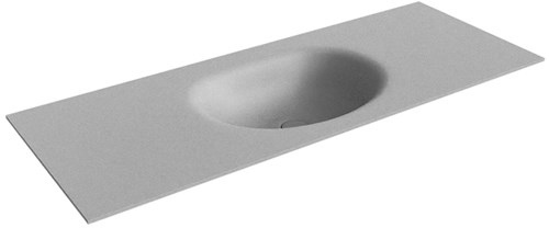 MOON Plata Einbauwaschbecken aus solid surface (mineralwerkstoff) 121cm. Waschbeckenposition Mittig.