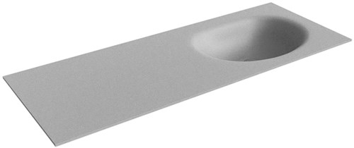 MOON Plata Inset / Built-in Basin solid surface 121cm. Position basin Right.