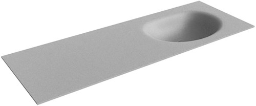 MOON Plata Inset / Built-in Basin solid surface 130cm. Position basin Right.