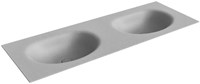 MOON Plata Lavabo encastrado de solid surface 130cm. Posición del fregadero Doble.