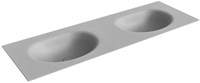 MOON Plata Einbauwaschbecken aus solid surface (mineralwerkstoff) 141cm. Waschbeckenposition Doppelt.