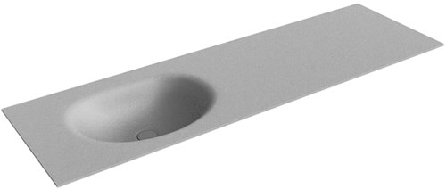 MOON Plata Einbauwaschbecken aus solid surface (mineralwerkstoff) 151cm. Waschbeckenposition Links.