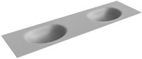 MOON Plata Einbauwaschbecken aus solid surface (mineralwerkstoff) 170cm. Waschbeckenposition Doppelt.
