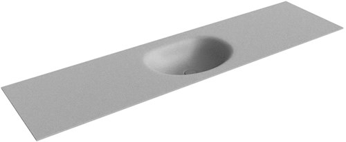 MOON Plata solid surface inbouw wastafel 180cm. Positie wasbak Midden.