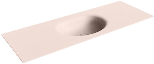 MOON Rosee Einbauwaschbecken aus solid surface (mineralwerkstoff) 131cm. Waschbeckenposition Mittig.