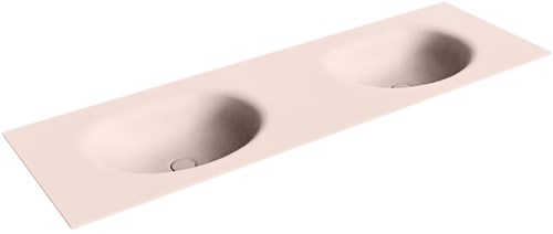 MOON Rosee Einbauwaschbecken aus solid surface (mineralwerkstoff) 151cm. Waschbeckenposition Doppelt.