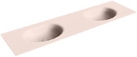 MOON Rosee solid surface inbouw wastafel 170cm. Positie wasbak Dubbel.