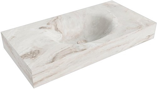 MOON Frappe Wall-Hung Basin solid surface 91cm. Position basin Center rim 12cm.