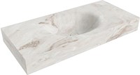 MOON Frappe Lavabo sospeso à parete solid surface 101cm. Posizione lavabo Mittig bordo 12cm.