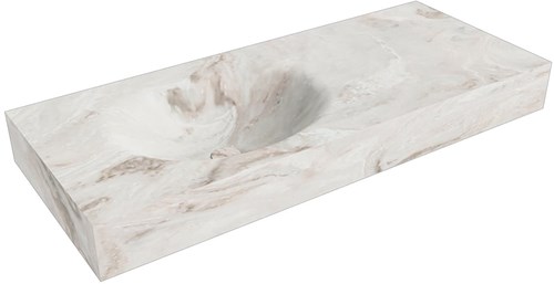 MOON Frappe Wall-Hung Basin solid surface 111cm. Position basin Left rim 12cm.