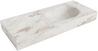 MOON Frappe vrijhangende wastafel 110cm. Positie wasbak Rechts rand 12cm. 