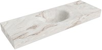 MOON Frappe vrijhangende wastafel 141cm. Positie wasbak Midden rand 12cm. 