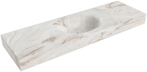 MOON Frappe Lavabo mural solid surface 150cm. Position lavabo Centrée rebord 12cm.