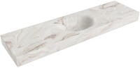 MOON Frappe Lavabo suspendido de solid surface 171cm. Posición del fregadero Centro borde de 12cm de alto.