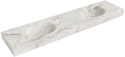 MOON Frappe Wall-Hung Basin solid surface 200cm. Position basin Double rim 12cm.