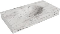 MOON Glace Lavabo mural solid surface 91cm. Position lavabo Centrée rebord 12cm.