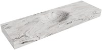 MOON Glace freihängend Waschtisch aus solid surface (mineralwerkstoff) 151cm. Waschbeckenposition Mittig rand 12cm hoch.