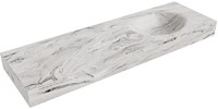 MOON Glace Lavabo mural solid surface 151cm. Position lavabo Droite rebord 12cm.