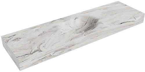 MOON Glace Lavabo sospeso à parete solid surface 161cm. Posizione lavabo Mittig bordo 12cm.