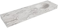 MOON Glace vrijhangende wastafel 170cm. Positie wasbak Rechts rand 12cm. 