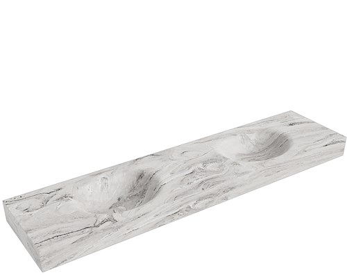 MOON Glace Wall-Hung Basin solid surface 190cm. Position basin Double rim 12cm.