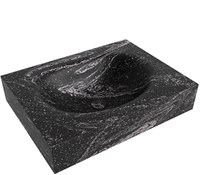 MOON Lava Lavabo sospeso à parete solid surface 60cm. Posizione lavabo Mittig bordo 12cm.