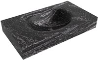 MOON Lava Lavabo suspendido de solid surface 81cm. Posición del fregadero Centro borde de 12cm de alto.