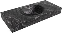 MOON Lava freihängend Waschtisch aus solid surface (mineralwerkstoff) 100cm. Waschbeckenposition Mittig rand 12cm hoch.