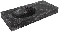 MOON Lava Lavabo sospeso à parete solid surface 101cm. Posizione lavabo Links bordo 12cm.