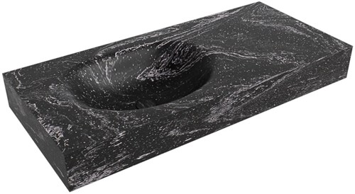 MOON Lava Lavabo mural solid surface 100cm. Position lavabo Gauche rebord 12cm.