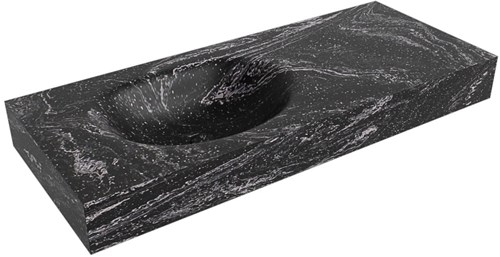 MOON Lava vrijhangende wastafel 111cm. Positie wasbak Links rand 12cm. 