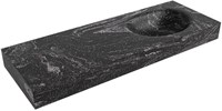 MOON Lava Lavabo mural solid surface 130cm. Position lavabo Droite rebord 12cm.