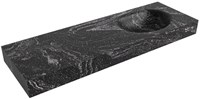 MOON Lava Lavabo mural solid surface 141cm. Position lavabo Droite rebord 12cm.
