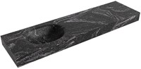 MOON Lava Lavabo mural solid surface 171cm. Position lavabo Gauche rebord 12cm.