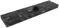 MOON Lava vrijhangende wastafel 191cm. Positie wasbak Midden rand 12cm. 