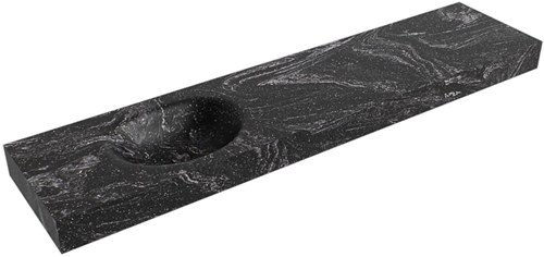 MOON Lava Lavabo sospeso à parete solid surface 200cm. Posizione lavabo Links bordo 12cm.