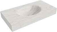 MOON Opalo freihängend Waschtisch aus solid surface (mineralwerkstoff) 90cm. Waschbeckenposition Mittig rand 12cm hoch.