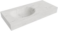 MOON Opalo Lavabo mural solid surface 101cm. Position lavabo Gauche rebord 12cm.