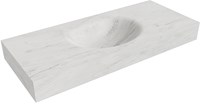 MOON Opalo freihängend Waschtisch aus solid surface (mineralwerkstoff) 110cm. Waschbeckenposition Mittig rand 12cm hoch.