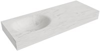 MOON Opalo vrijhangende wastafel 120cm. Positie wasbak Links rand 12cm. 