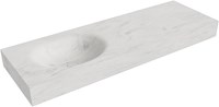 MOON Opalo vrijhangende wastafel 140cm. Positie wasbak Links rand 12cm. 