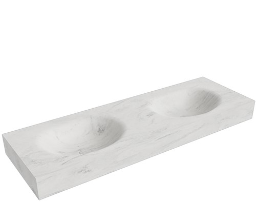 MOON Opalo Lavabo mural solid surface 140cm. Position lavabo Double rebord 12cm.