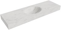 MOON Opalo Lavabo sospeso à parete solid surface 151cm. Posizione lavabo Mittig bordo 12cm.
