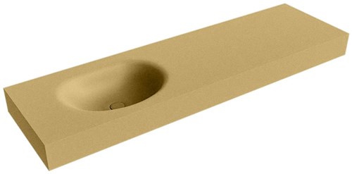 MOON Oro Lavabo suspendido de solid surface 160cm. Posición del fregadero Izquierda borde de 12cm de alto.