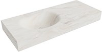 MOON Ostra Lavabo mural solid surface 111cm. Position lavabo Gauche rebord 12cm.