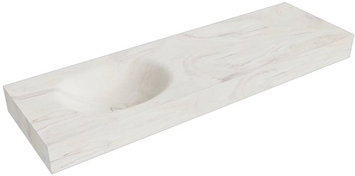 MOON Ostra Lavabo mural solid surface 151cm. Position lavabo Gauche rebord 12cm.