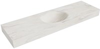 MOON Ostra Lavabo sospeso à parete solid surface 160cm. Posizione lavabo Mittig bordo 12cm.