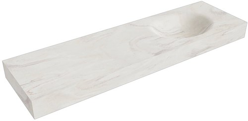 MOON Ostra vrijhangende wastafel 161cm. Positie wasbak Rechts rand 12cm. 