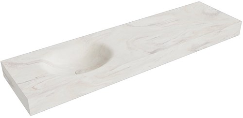 MOON Ostra Wall-Hung Basin solid surface 171cm. Position basin Left rim 12cm.