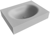 MOON Plata Lavabo suspendido de solid surface 61cm. Posición del fregadero Centro borde de 12cm de alto.